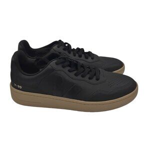 Veja Men's V-90 LIKE NEW Black Leather Lace Up Sneakers SZ 10